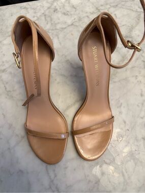NEW Stuart Weitzman Women's Nude Ankle Strap Sandals